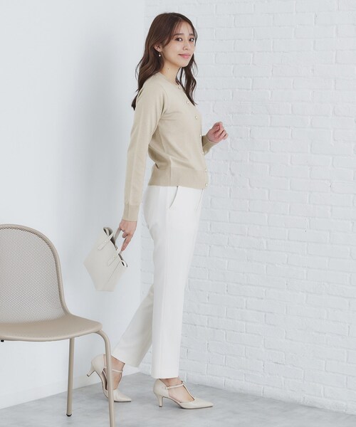 新品 フランシュリッペ アニマル ビジュー ボタン クルーネックカーディガン index（インデックス） カーディガン 「7色展開/XS-LLサイズ」ビジュー