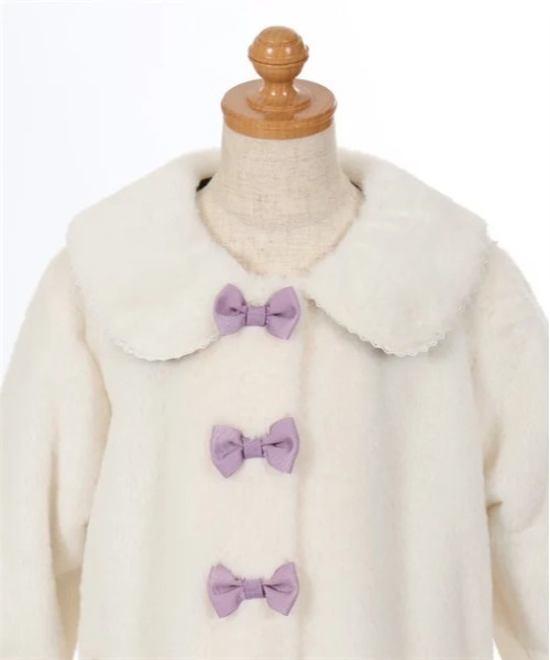 セール】連リボン襟付きファーコート（ダッフルコート）｜axes femme