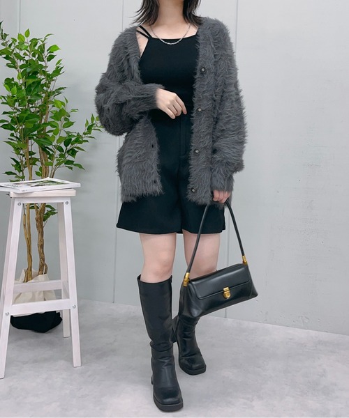 &soiree(アンドソワレ)の「【&soiree】モヘアライクシャギーニットカーディガン(CP)(カーディガン/ボレロ・レディース・チャコール/グリーン/グレー/ブラック/アイボリー・FREE)」の20枚目の写真