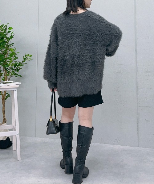 &soiree(アンドソワレ)の「【&soiree】モヘアライクシャギーニットカーディガン(CP)(カーディガン/ボレロ・レディース・チャコール/グリーン/グレー/ブラック/アイボリー・FREE)」の22枚目の写真