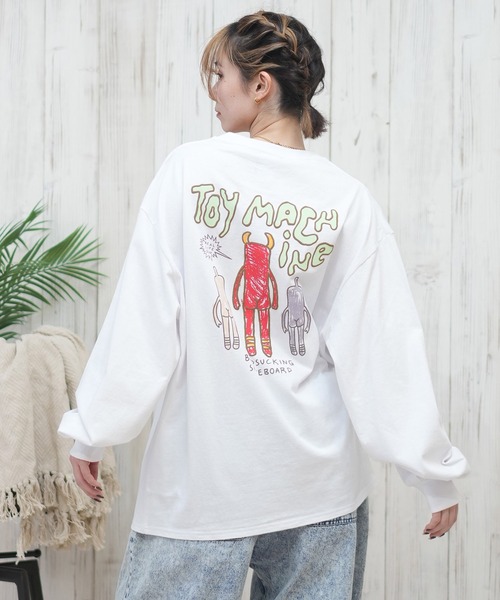 TOY MACHINE(トイ マシーン)の「【ムラサキスポーツ限定】TOY MACHINE/トイマシーン ロンT/長袖ティシャツ オーバーサイズ バックプリント MTMPFLT9(Tシャツ/カットソー・レディース・ブラック/ホワイト・M/L)」の2枚目の写真