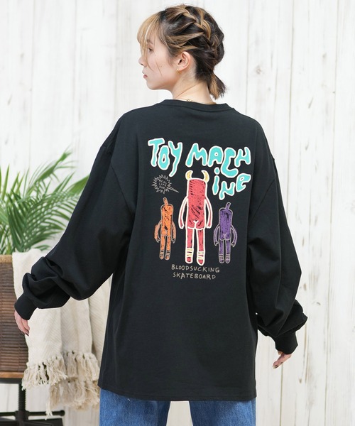 TOY MACHINE(トイ マシーン)の「【ムラサキスポーツ限定】TOY MACHINE/トイマシーン ロンT/長袖ティシャツ オーバーサイズ バックプリント MTMPFLT9(Tシャツ/カットソー・レディース・ブラック/ホワイト・M/L)」の1枚目の写真
