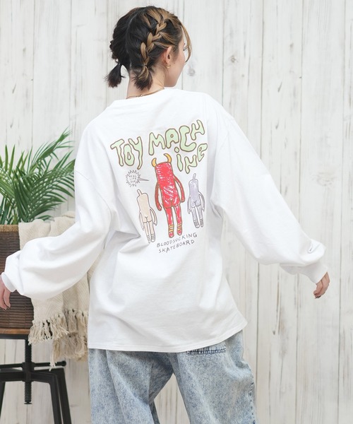 TOY MACHINE(トイ マシーン)の「【ムラサキスポーツ限定】TOY MACHINE/トイマシーン ロンT/長袖ティシャツ オーバーサイズ バックプリント MTMPFLT9(Tシャツ/カットソー・レディース・ブラック/ホワイト・M/L)」の4枚目の写真