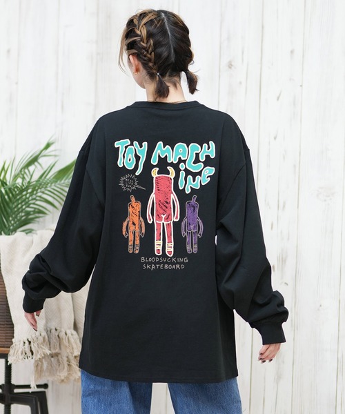 TOY MACHINE(トイ マシーン)の「【ムラサキスポーツ限定】TOY MACHINE/トイマシーン ロンT/長袖ティシャツ オーバーサイズ バックプリント MTMPFLT9(Tシャツ/カットソー・レディース・ブラック/ホワイト・M/L)」の9枚目の写真