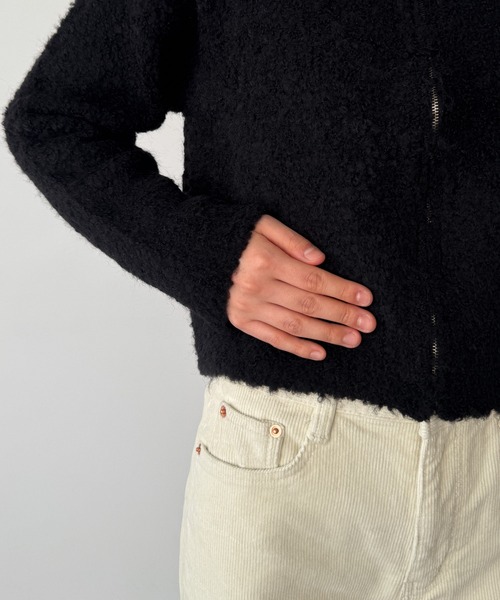 CANAL JEAN（キャナルジーン）の「El mar　ブークレニットジップジャケット（カーディガン/ボレロ・レディース・ブラック/ベージュ・ONE SIZE）」の10枚目の写真