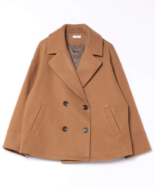 saloon(サルーン)の「SALOON(サルーン)/ショートPコート(ピーコート・レディース・キャメル/グレー/オフホワイト・FREE)」の9枚目の写真