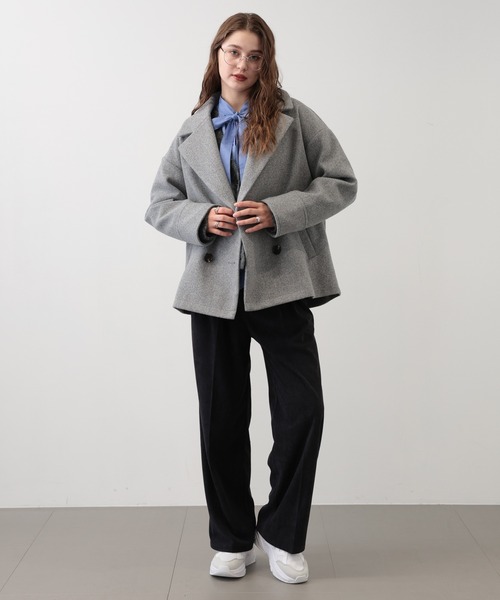 saloon(サルーン)の「SALOON(サルーン)/ショートPコート(ピーコート・レディース・キャメル/グレー/オフホワイト・FREE)」の13枚目の写真