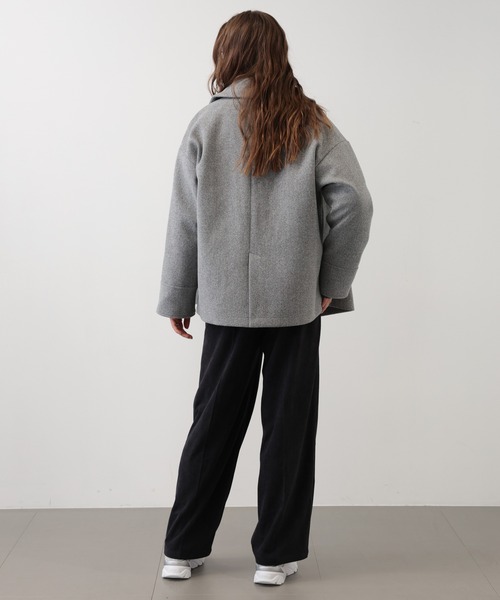 saloon(サルーン)の「SALOON(サルーン)/ショートPコート(ピーコート・レディース・キャメル/グレー/オフホワイト・FREE)」の14枚目の写真