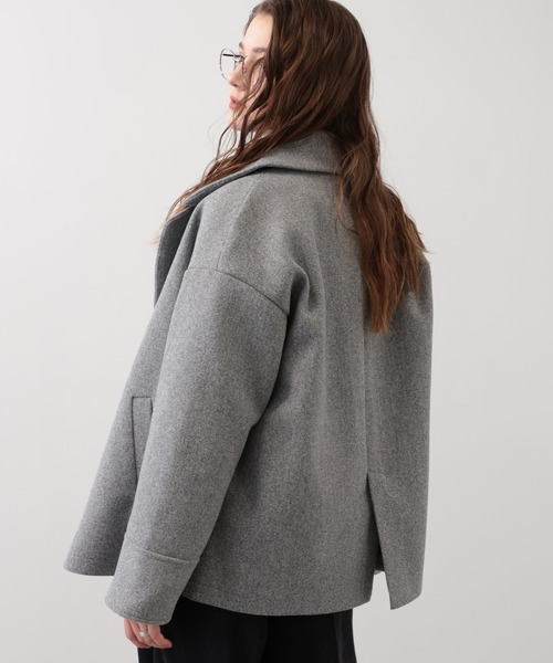 saloon(サルーン)の「SALOON(サルーン)/ショートPコート(ピーコート・レディース・キャメル/グレー/オフホワイト・FREE)」の18枚目の写真