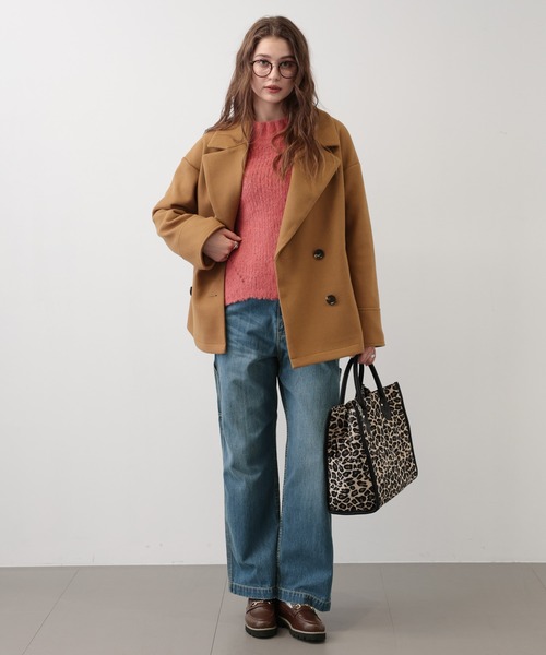 saloon(サルーン)の「SALOON(サルーン)/ショートPコート(ピーコート・レディース・キャメル/グレー/オフホワイト・FREE)」の20枚目の写真