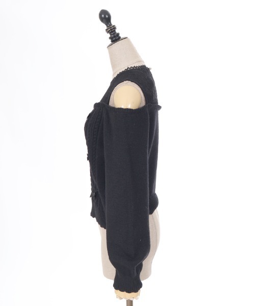 axes femme POETIQUE（アクシーズファムポエティック）の「メニーリボン肩あきニットＰＯ（ニット/セーター・レディース・ブラック/ピンク/キナリ・MEDIUM）」の8枚目の写真