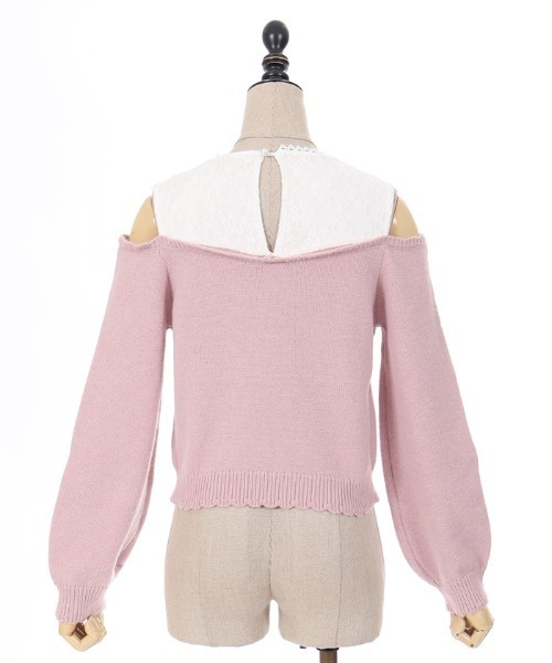 axes femme POETIQUE（アクシーズファムポエティック）の「メニーリボン肩あきニットＰＯ（ニット/セーター・レディース・ブラック/ピンク/キナリ・MEDIUM）」の17枚目の写真