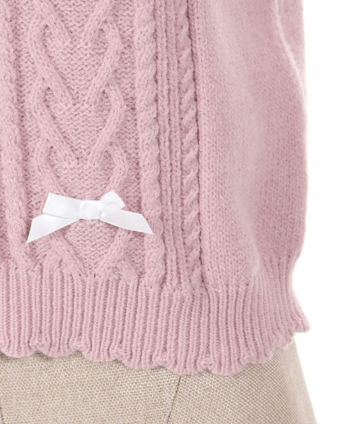 axes femme POETIQUE（アクシーズファムポエティック）の「メニーリボン肩あきニットＰＯ（ニット/セーター・レディース・ブラック/ピンク/キナリ・MEDIUM）」の19枚目の写真