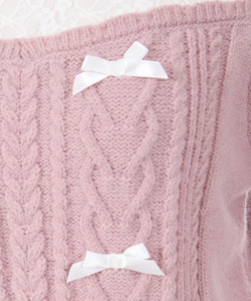 axes femme POETIQUE（アクシーズファムポエティック）の「メニーリボン肩あきニットＰＯ（ニット/セーター・レディース・ブラック/ピンク/キナリ・MEDIUM）」の21枚目の写真