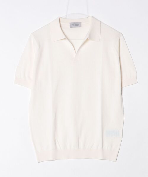 JOHN SMEDLEY(ジョンスメドレー)の「JOHN SMEDLEY / SYRES コットン スキッパーポロシャツ(ポロシャツ・メンズ・ダークブラウン/インディゴブルー/オレンジ系その他6/ブラウン/ホワイト系その他2/ブルー系その他3・MEDIUM/LARGE/SMALL)」の2枚目の写真