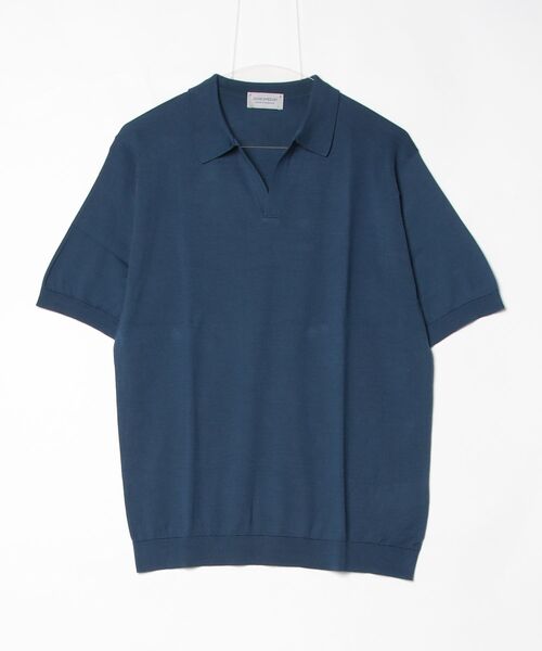JOHN SMEDLEY(ジョンスメドレー)の「JOHN SMEDLEY / SYRES コットン スキッパーポロシャツ(ポロシャツ・メンズ・ダークブラウン/インディゴブルー/オレンジ系その他6/ブラウン/ホワイト系その他2/ブルー系その他3・MEDIUM/LARGE/SMALL)」の6枚目の写真