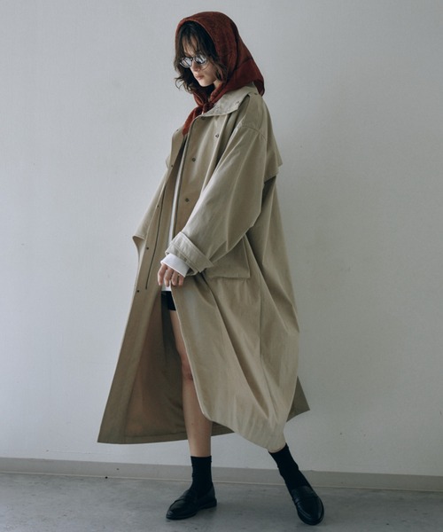 クレドナ　アレンジトレンチコート　ベージュ オーバーサイズ CREDONA（クレドナ）の「ARRANGE TRENCH COAT/アレンジトレンチコート