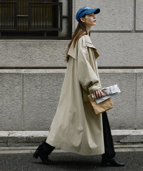 クレドナ　アレンジトレンチコート　ベージュ オーバーサイズ CREDONA（クレドナ）の「ARRANGE TRENCH COAT/アレンジトレンチコート