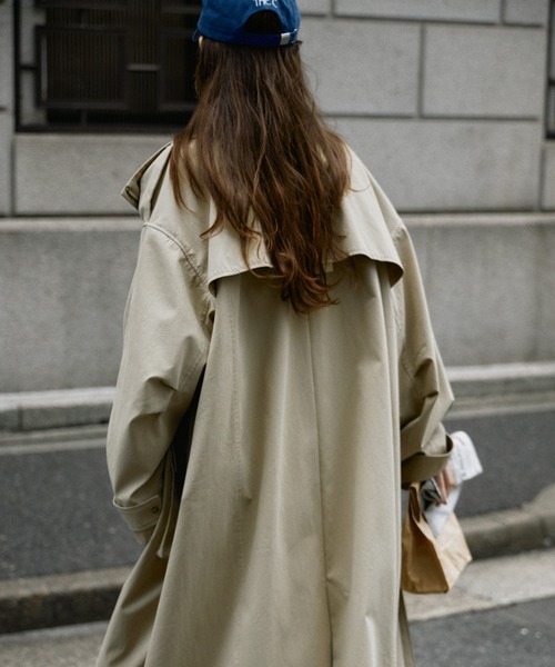 クレドナ　アレンジトレンチコート　ベージュ オーバーサイズ CREDONA（クレドナ）の「ARRANGE TRENCH COAT/アレンジトレンチコート