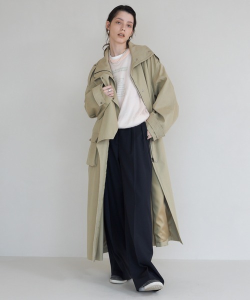CREDONA（クレドナ）の「ARRANGE TRENCH COAT/アレンジトレンチコート（トレンチコート・レディース・ブラック/ベージュ・FREE）」の4枚目の写真
