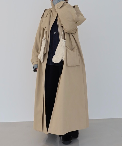 クレドナ　アレンジトレンチコート　ベージュ オーバーサイズ CREDONA（クレドナ）の「ARRANGE TRENCH COAT/アレンジトレンチコート