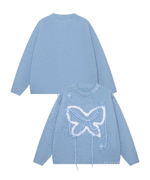 【セール】【HOOK】for girls クレイジーステッチバターフライニット（ニット/セーター）｜HOOK（フック）