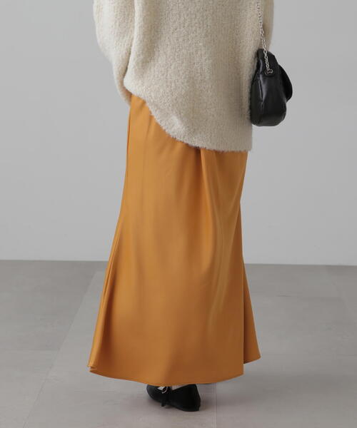 FREE'S MART（フリーズマート）の「【3サイズ展開XS-M】サテンフレアスカート【低身長サイズ有】（スカート・レディース・イエロー/ベージュ/ブラック/ピンク・X-SMALL/MEDIUM/SMALL）」の18枚目の写真