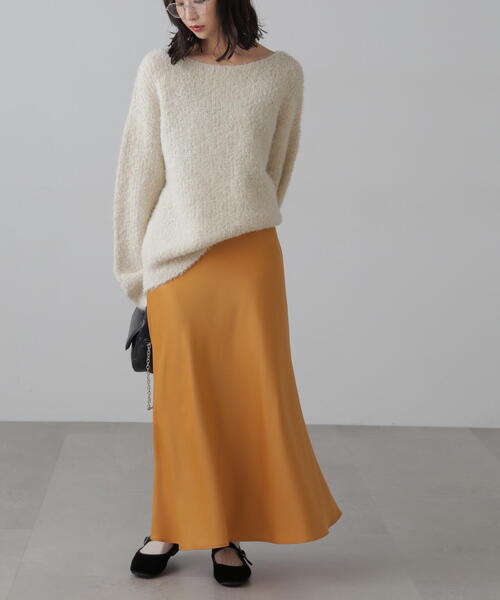 FREE'S MART（フリーズマート）の「【3サイズ展開XS-M】サテンフレアスカート【低身長サイズ有】（スカート・レディース・イエロー/ベージュ/ブラック/ピンク・X-SMALL/MEDIUM/SMALL）」の21枚目の写真