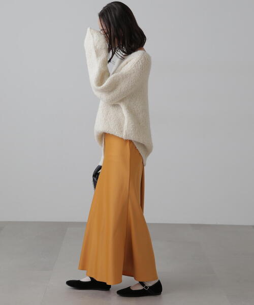 FREE'S MART（フリーズマート）の「【3サイズ展開XS-M】サテンフレアスカート【低身長サイズ有】（スカート・レディース・イエロー/ベージュ/ブラック/ピンク・X-SMALL/MEDIUM/SMALL）」の22枚目の写真