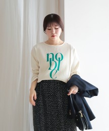 NOMBRE IMPAIR | JQ布帛カットコンビ 8分袖ロゴP/O(Tシャツ/カットソー)