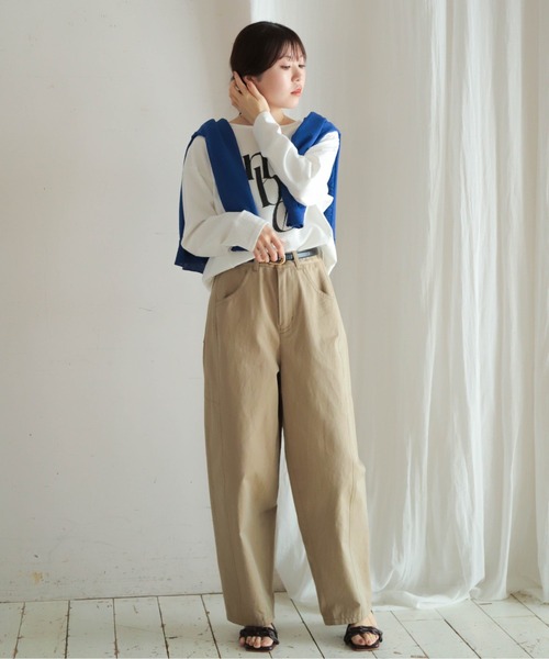 NOMBRE IMPAIR（ノンブルアンペール）の「JQ布帛カットコンビ　8分袖ロゴP/O（Tシャツ/カットソー・レディース・ホワイト/キナリ・FREE）」の10枚目の写真