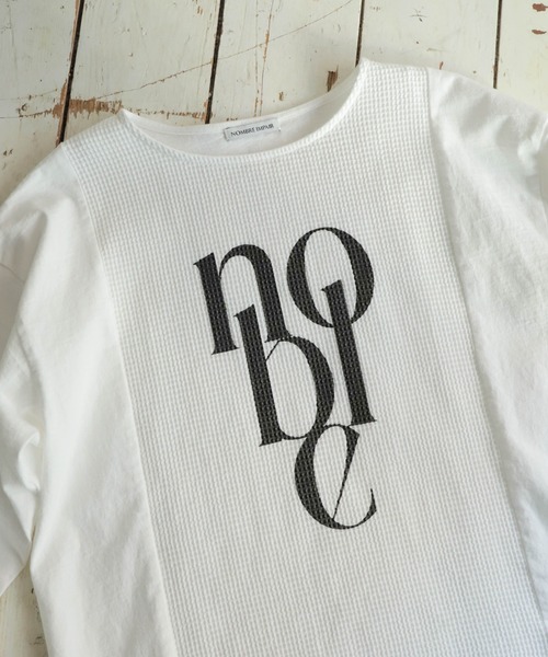 NOMBRE IMPAIR（ノンブルアンペール）の「JQ布帛カットコンビ　8分袖ロゴP/O（Tシャツ/カットソー・レディース・ホワイト/キナリ・FREE）」の20枚目の写真