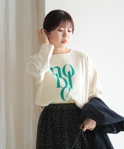 NOMBRE IMPAIR（ノンブルアンペール）の「JQ布帛カットコンビ　8分袖ロゴP/O（Tシャツ/カットソー・レディース・ホワイト/キナリ・FREE）」の15枚目の写真