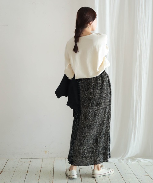 NOMBRE IMPAIR（ノンブルアンペール）の「JQ布帛カットコンビ　8分袖ロゴP/O（Tシャツ/カットソー・レディース・ホワイト/キナリ・FREE）」の14枚目の写真