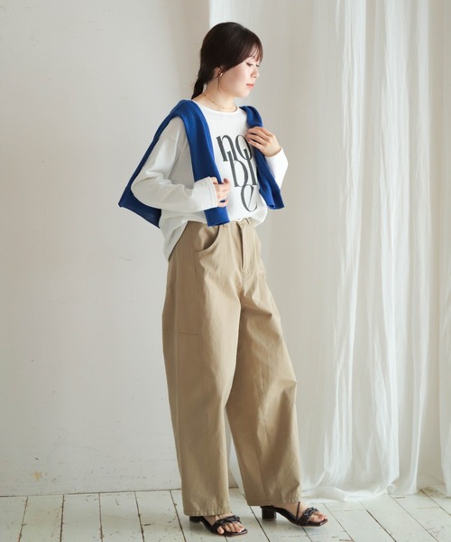 NOMBRE IMPAIR（ノンブルアンペール）の「JQ布帛カットコンビ　8分袖ロゴP/O（Tシャツ/カットソー・レディース・ホワイト/キナリ・FREE）」の8枚目の写真