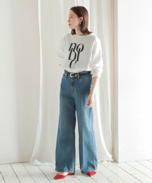 NOMBRE IMPAIR（ノンブルアンペール）の「JQ布帛カットコンビ　8分袖ロゴP/O（Tシャツ/カットソー・レディース・ホワイト/キナリ・FREE）」の5枚目の写真