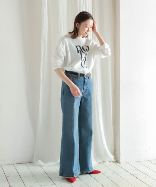 NOMBRE IMPAIR（ノンブルアンペール）の「JQ布帛カットコンビ　8分袖ロゴP/O（Tシャツ/カットソー・レディース・ホワイト/キナリ・FREE）」の4枚目の写真