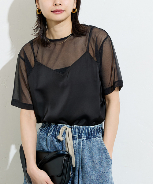 JOURNAL STANDARD(ジャーナルスタンダード)の「JSオケージョン*シアーレイヤードブラウス(シャツ/ブラウス・レディース・ホワイト/ブラック・FREE)」の2枚目の写真