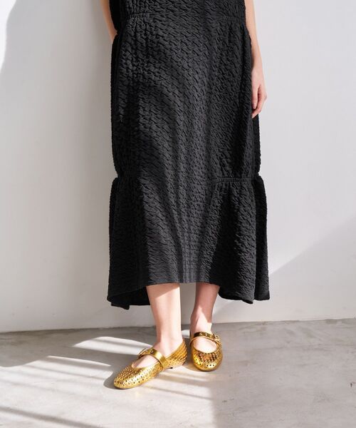 LANVIN en Bleu(ランバンオンブルー)の「ジャガードニットフレアワンピース(ワンピース・レディース・ブラック/オフホワイト/ライトカーキ/オレンジ・38/36)」の19枚目の写真