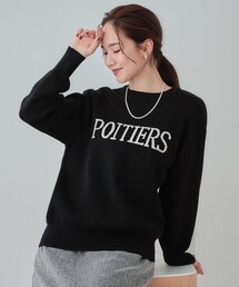 SHOO・LA・RUE | 【洗える/S-LL/ちくちくしにくい/静電気軽減】スウェットライク ロゴニット(ニット/セーター)