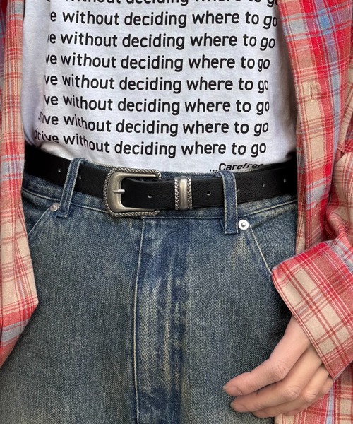 CIAOPANIC TYPY(チャオパニックティピー)の「■【UNISEX】レザーウエスタンベルト(ベルト・メンズ・ブラウン/ブラック・ONE SIZE)」の2枚目の写真