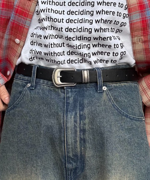 CIAOPANIC TYPY(チャオパニックティピー)の「■【UNISEX】レザーウエスタンベルト(ベルト・メンズ・ブラウン/ブラック・ONE SIZE)」の4枚目の写真