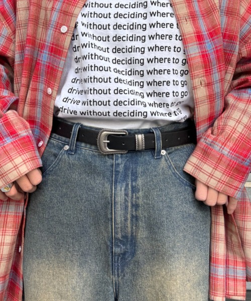 CIAOPANIC TYPY(チャオパニックティピー)の「■【UNISEX】レザーウエスタンベルト(ベルト・メンズ・ブラウン/ブラック・ONE SIZE)」の3枚目の写真