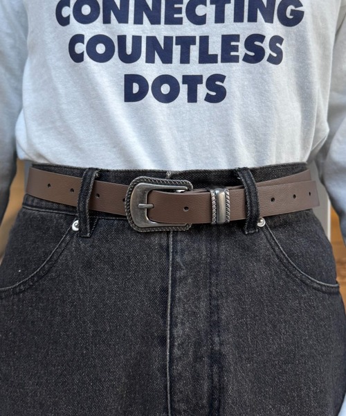 CIAOPANIC TYPY(チャオパニックティピー)の「■【UNISEX】レザーウエスタンベルト(ベルト・メンズ・ブラウン/ブラック・ONE SIZE)」の6枚目の写真