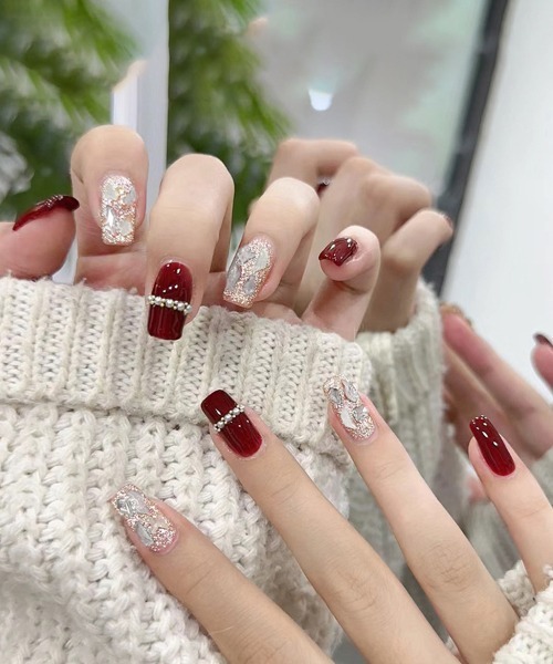 Doux Belle（ドゥーベル）の「簡単にネイルチップ ハンドネイルチップ ストーンネイル（ネイルシール/ネイルチップ・レディース・H/A/F/E/D/C/G/B/J/I・FREE）」の15枚目の写真