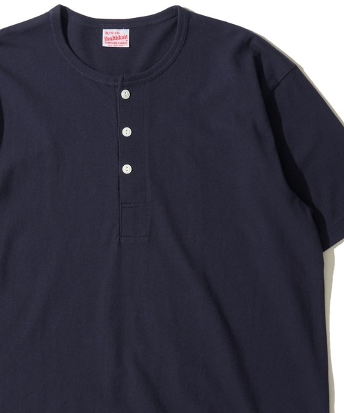 Healthknit(ヘルスニット)の「【Healthknit】TOMPKINS Jersey Henleyneck S/S / トンプキン ジャージー ヘンリーネックTシャツ(Tシャツ/カットソー・メンズ・ブラック/カーキ/オフホワイト/ミント/ヘザーグレー/ネイビー・MEDIUM/LARGE/X-LARGE)」の6枚目の写真