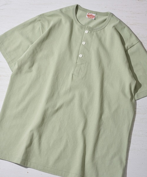 Healthknit(ヘルスニット)の「【Healthknit】TOMPKINS Jersey Henleyneck S/S / トンプキン ジャージー ヘンリーネックTシャツ(Tシャツ/カットソー・メンズ・ブラック/カーキ/オフホワイト/ミント/ヘザーグレー/ネイビー・MEDIUM/LARGE/X-LARGE)」の5枚目の写真