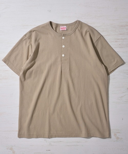 Healthknit(ヘルスニット)の「【Healthknit】TOMPKINS Jersey Henleyneck S/S / トンプキン ジャージー ヘンリーネックTシャツ(Tシャツ/カットソー・メンズ・ブラック/カーキ/オフホワイト/ミント/ヘザーグレー/ネイビー・MEDIUM/LARGE/X-LARGE)」の14枚目の写真