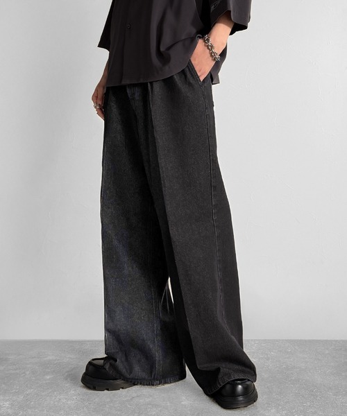 Classical Origin(クラシカルオリジン)の「「垢抜け確定。」ヴィンテージ加工ワイドバギーフレアデニムパンツ/Vintage Washed Wide Baggy Flare Denim(デニムパンツ・メンズ・ブラック/ブラック系1/インディゴブルー・SMALL/MEDIUM/LARGE)」の21枚目の写真