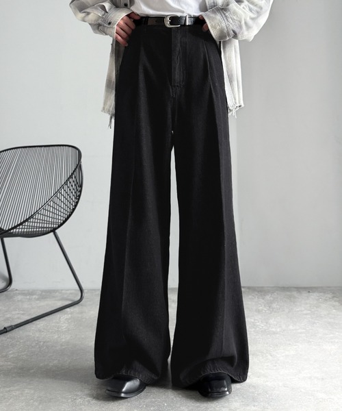 MM6 バギー ワイド フレア デニム ブラック MM6 バギー ワイド フレア デニム ブラック MM6 マルジェラ ワイド